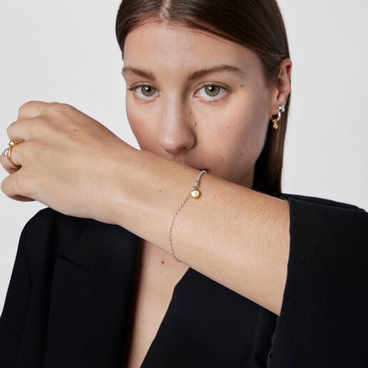 צמיד בשני גוונים עם תליון ג'וי ביטס