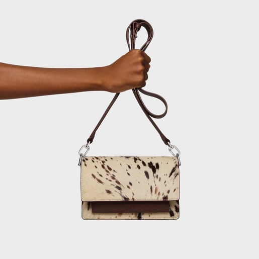Bandolera de piel pequeña marrón Audree Wild