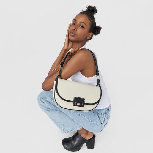 Bolso de hombro beige TOUS Halfmoon