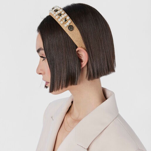 Beige raffia Dalle Tiara