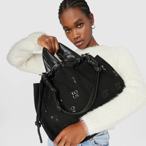 ブラックのラージワンショルダーバッグ TOUS TO-US