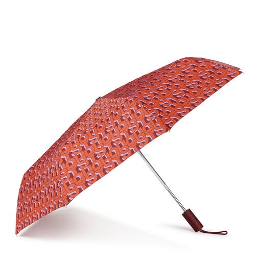 Σπαστή ομπρέλα TOUS MANIFESTO σε πορτοκαλί χρώμα