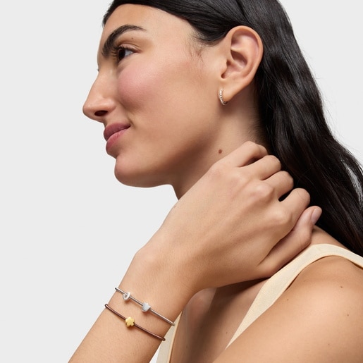 7 mm silver letter J Charm TOUS Mesh Tube