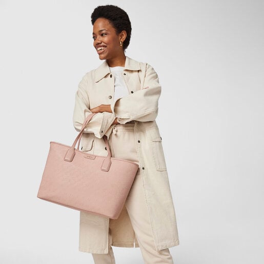 Capazo grande Script Day rosa