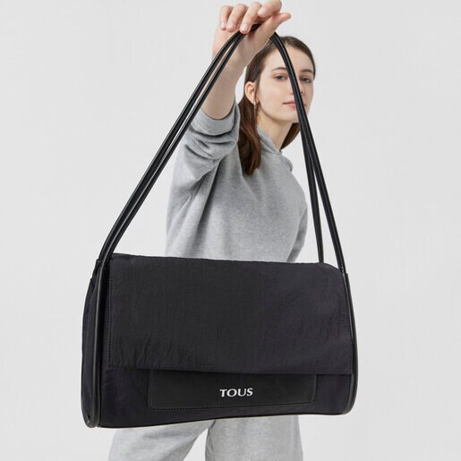 תיק צד TOUS Empire Cotton גדול בצבע שחור