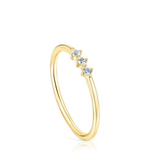 Gold Strip ring with diamonds Les Classiques