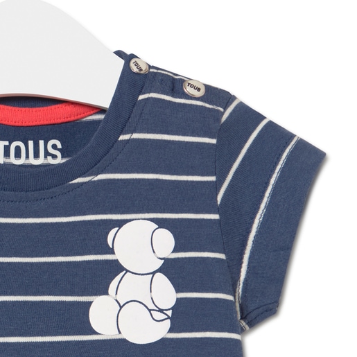 Stripy dress in Casual navy blue