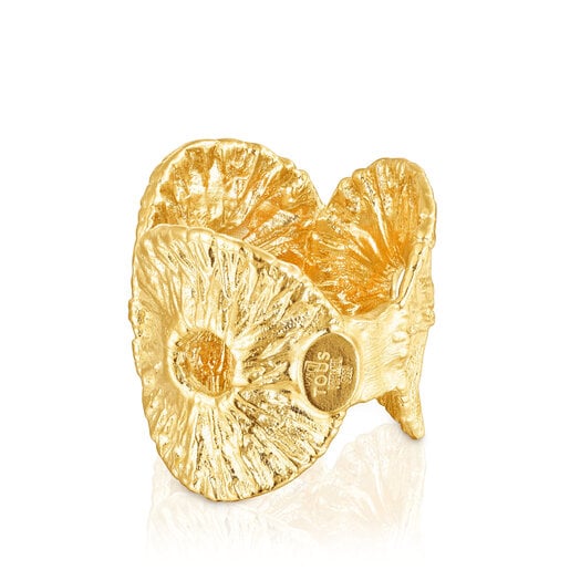 Anillo con baño de oro 18 kt sobre plata Wicker