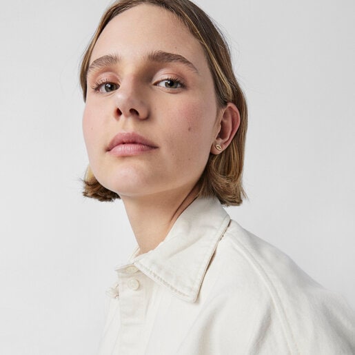 עגילי זהב ויהלומים גוד וויבס עין עם דובי