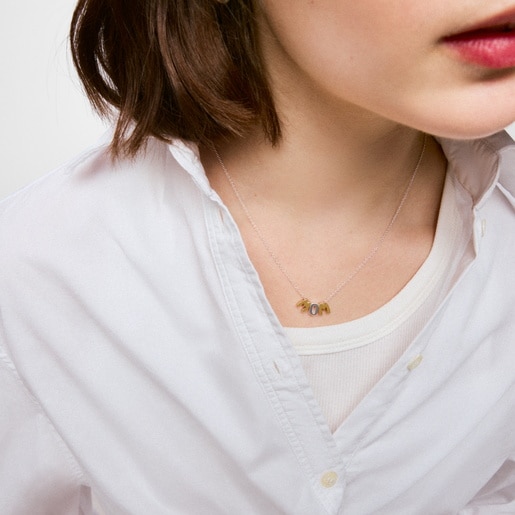 Two-tone Necklace with motifs TOUS Mom