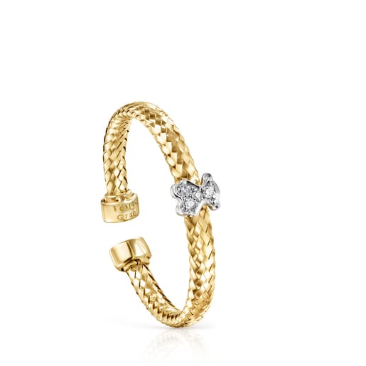 Light Ring in Gold with Diamonds