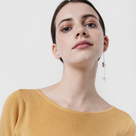 シルバーとゴールドゴールドコーティングのピアス Real Mix Bera