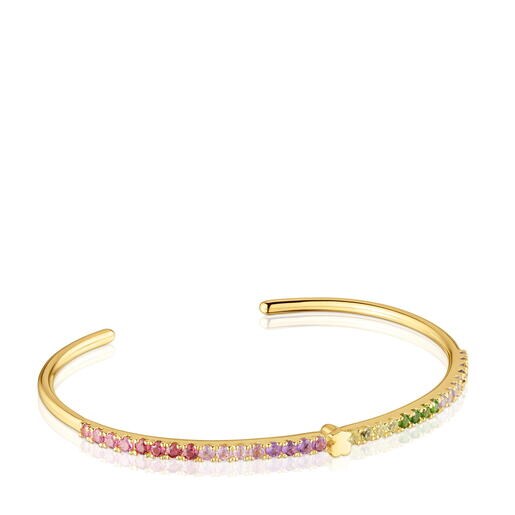 18kt gold-plated silver Bangle with gemstones TOUS Straight