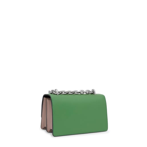 Kaos Icon small taupe and green Crossbody bag with flap