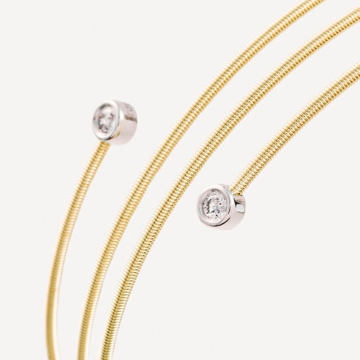 Pulsera espiral de oro con dos diamantes TOUS ATELIER