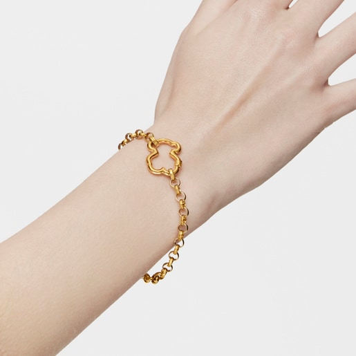 Anilla oso con baño de oro 18 kt sobre plata Hold