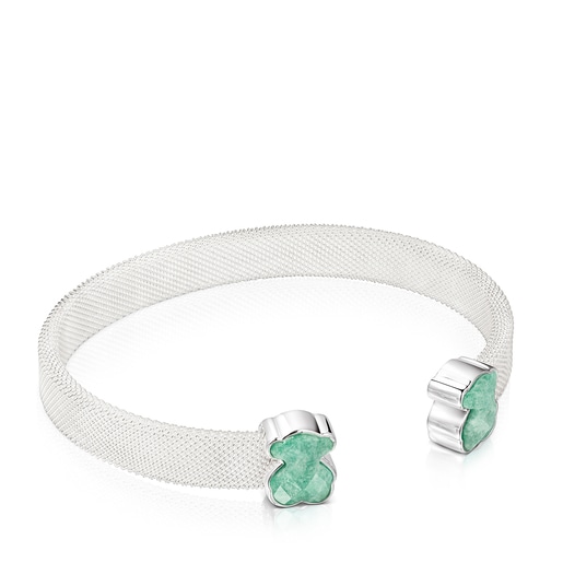 Silver Mesh Color Bracelet with Amazonite