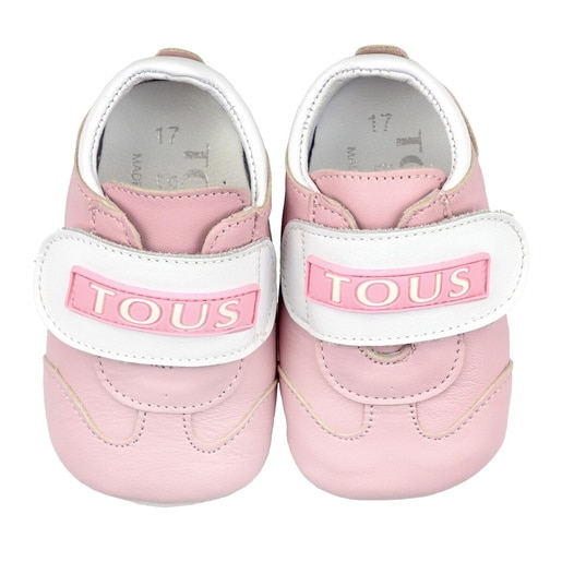 Patuco de piel deportiva rosa tira cinta adherente TOUS