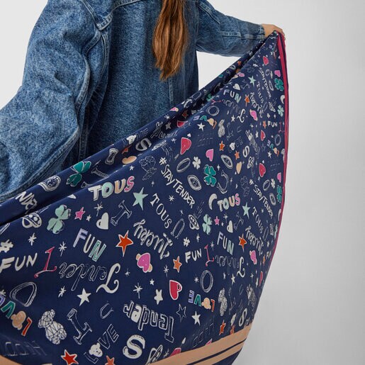 Квадратный темно-синий шарф TOUS Samba