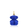 Dije oso velvet en color azul con baño de oro 18 kt sobre plata Bold Bear