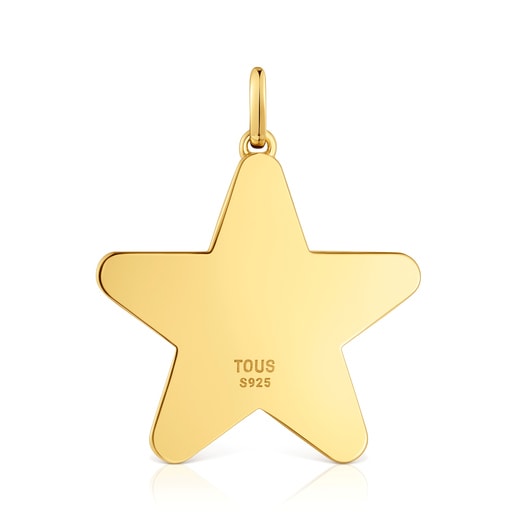 Medium 27mm 18kt gold plating over silver star Pendant Sweet Dolls