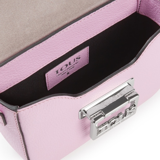 Fiołkowo-różowa skórzana mini torebka przez ramię TOUS Legacy