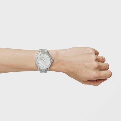 Steel T-Shine Watch with cubic zirconia