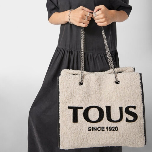 Бежевая сумка-шоппер Amaya Warm большого размера