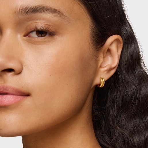 Boucles d’oreilles double anneau TOUS Fellow en argent vermeil