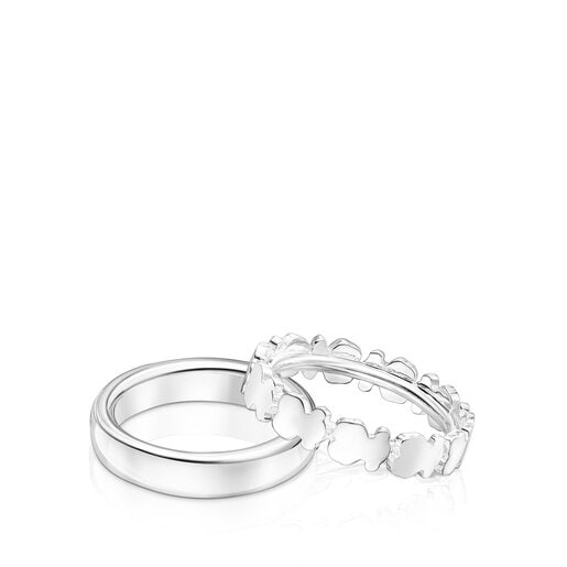 Set of Silver Straight Rings