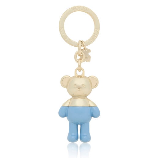 Gold and blue TOUS Teddy Bear Key ring