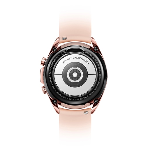Relógio Samsung Galaxy Watch3 X TOUS em aço IP bronze com correia em silicone nude
