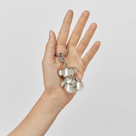 Silver-colored metal Bold Bear Key ring