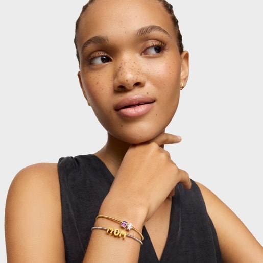 18kt gold plating over silver pack of Charms TOUS Mom