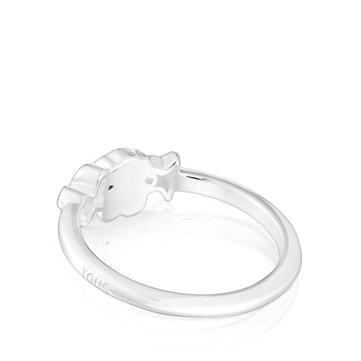 Anello in argento con orsetto in amazzonite Bold Motif