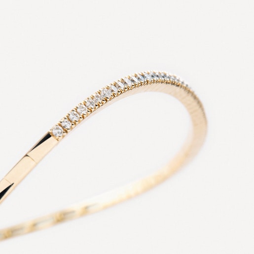 Pulseira aberta em ouro com diamantes TOUS ATELIER