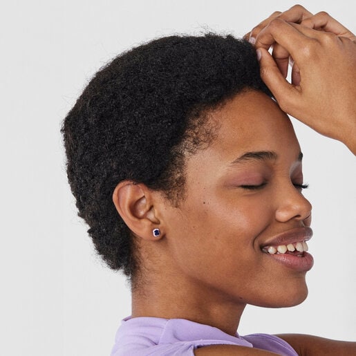 シルバーにラピスラズリとエナメルがついたピアス TOUS Vibrant Colors