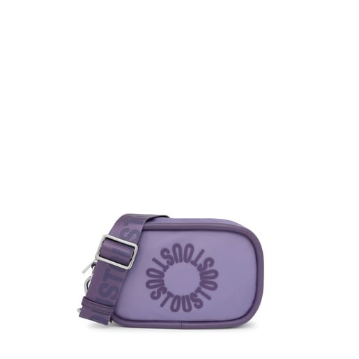 Dark-lilac-colored Crossbody Reporter bag TOUS Miranda Soft