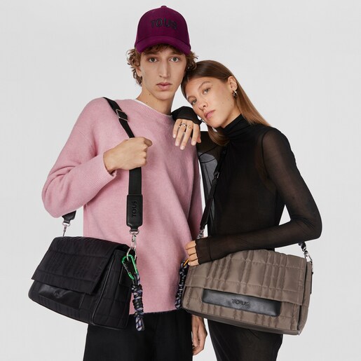 תיק צד TOUS Empire Padded גדול בצבע חאקי