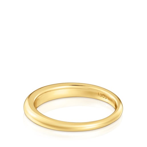 Anillo de plata liso con baño de oro 18 kt sobre plata TOUS Motivos