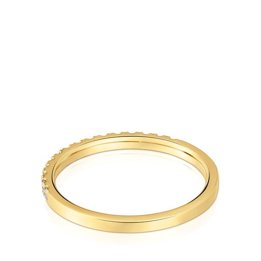 Anillo media alianza mediana de oro con diamantes Les Classiques