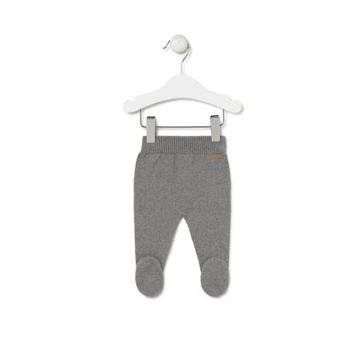 Conjunto de punto de bebé Tricot a rayas gris