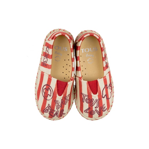 Alpargata playera lona Run Line rojo