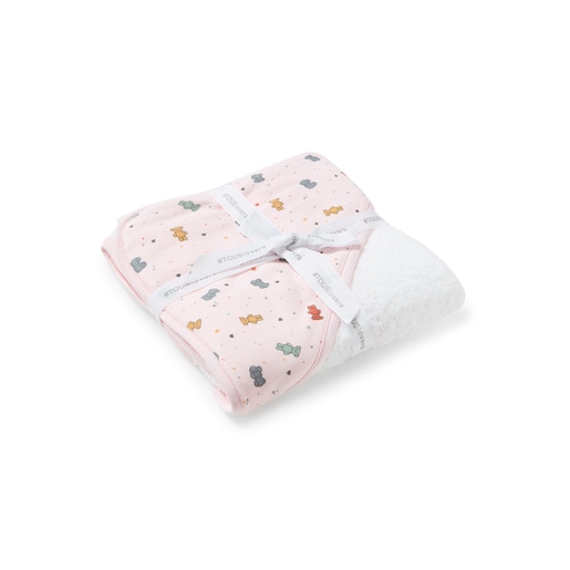 Tous Baby bath cape in Charms pink