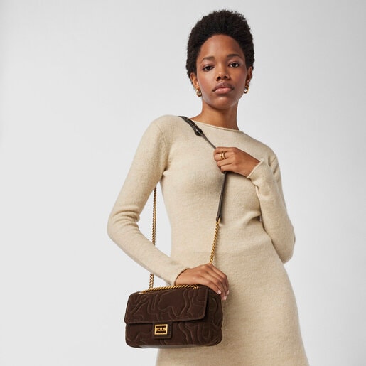 Bandolera mediana con solapa Kaos Dream Velvet verde