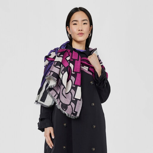 Foulard de jacquard rosa TOUS Vera