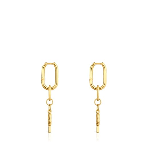 Long hoop earrings with 18kt gold plating over silver TOUS MANIFESTO