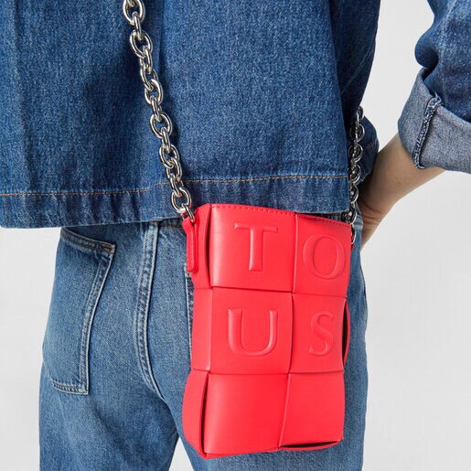 Mini bolso rosa fluorescente y marrón TOUS Damas