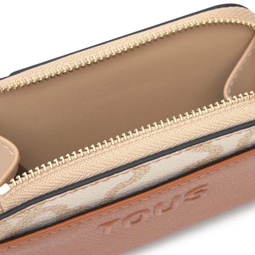 Camel-colored Change purse-cardholder TOUS Kaos Icon