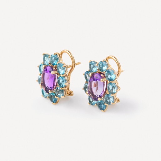 Aretes de oro con amatista y apatito TOUS ATELIER